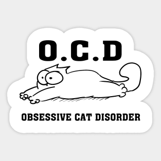 Ocd Obsessive Cat Disorder Simons Cat Funny Sticker